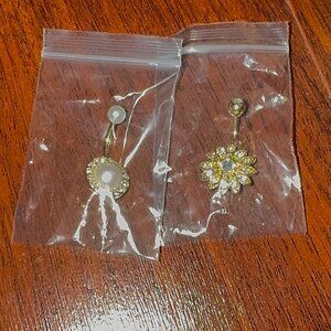 NWT Gold Belly Rings (2 pack) Body Jewelry Belly Button Ring, NEVER WORN